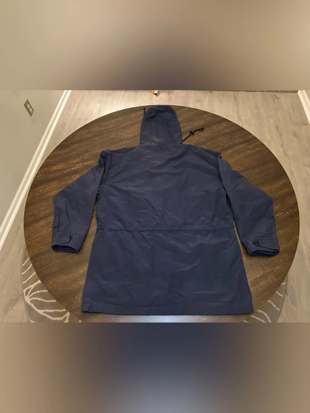 VTG Woolrich Men's Nylon Solid Blue Coat Full Zip Jacket-Large - Picture 13 of 14